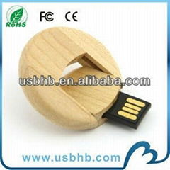 real capacity wooden swivel usb pen drive