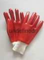 Red Single dipped pvc safety gloves 1