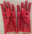 Smooth finished Single dipped pvc gloves  2