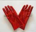 Red Open cuff Chip palm pvc gloves