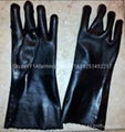 Black sandy finished industrial pvc safety gloves