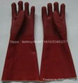 Brown sandy finished Jersey liner pvc gloves 1