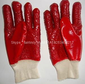Heavy dutty Terry toweling palm  knit wrist pvc gloves
