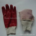 26cm knit wrist sandy finished pvc gloves 1