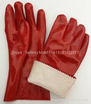 11“ Single dipped Jersey liner pvc gloves 