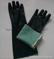 18“  green arm length pvc safety gloves