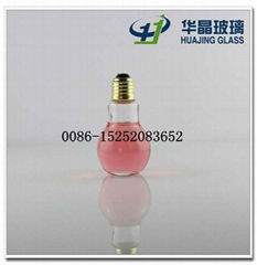 bulb shape glass beverage bottle juice glass bottle with screw cap