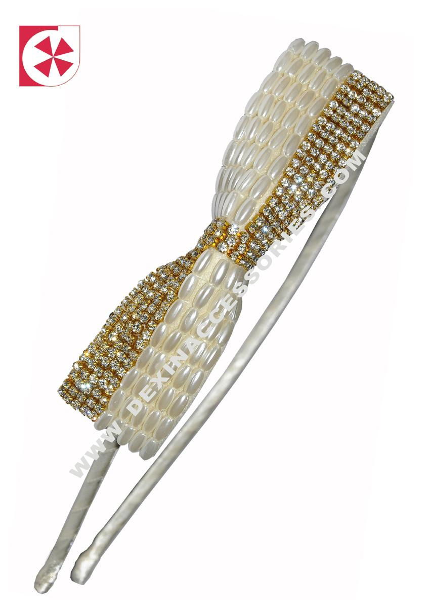 pearl & rhinestone chain beading headband