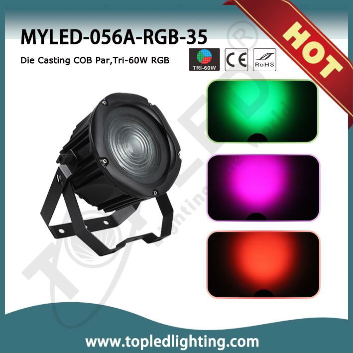 High Quality Tri-60W RGB Color Changeable Die Casting COB Light