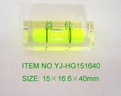 High grade type vial, level bubble vial