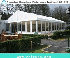 Outdoor Aluminum Herringbone Big Tent with Glass Walls for Performance Party