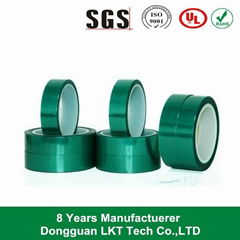 High temperature green polyester silicone adhesive tapes