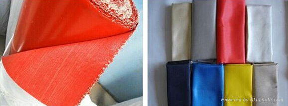 Fiberglass cloth coated with silicone rubber 