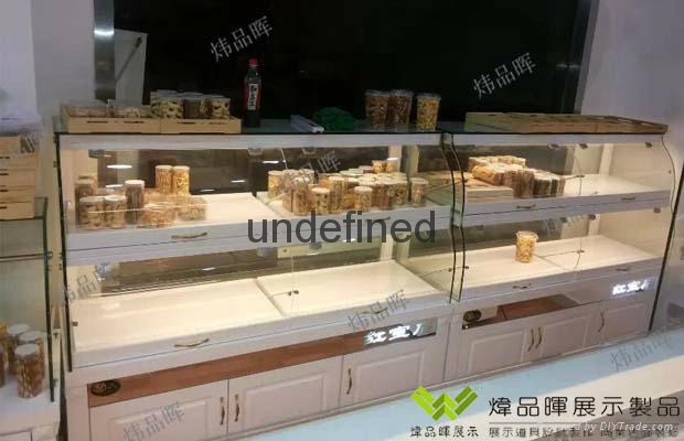 高透明LED鋼化玻璃麵包展示櫃 2