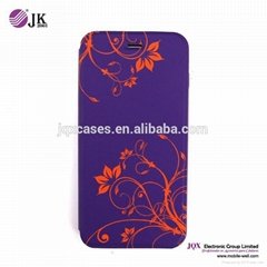 PU Leather Wallet mobile Case for iphone 6 pluswith flower pattern inside