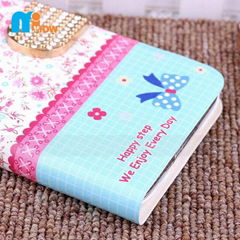 Flower pattern leather wallet phone case for LG g2