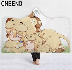 ONEENO Hooded Blanket Cloak Home Children's Thicken Cartoon Blanket