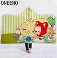 ONEENO Hooded Blanket Cloak Home Children's Thicken Cartoon Blanket 2