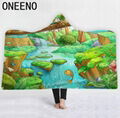 ONEENO Hooded Blanket Cloak Home Children's Thicken Cartoon Blanket