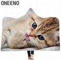 Super Soft Plush Queen Size Custom Design Travel Animal Hooded Blanket For Kids