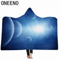 China Personalized Dreamy Starry Sky Printed Girls Hooded Fur Blanket 1