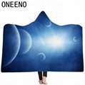 China Personalized Dreamy Starry Sky Printed Girls Hooded Fur Blanket