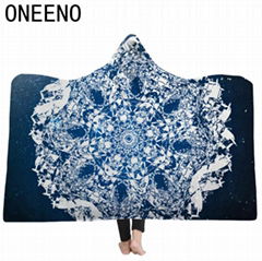 ONEENO geometric desings hooded blanket