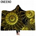 ONEENO geometric desings hooded blanket Polyester Double layer blanket with hood 4
