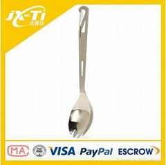 Straight shank belt hook spring pure titanium Spork Spoon