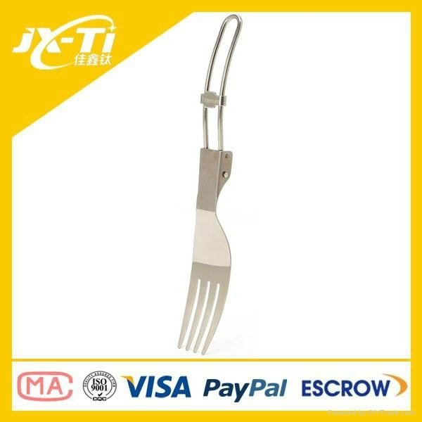 JiaXinTi Folding Titanium Dinner Fork, titanium fork, titanium tableware