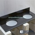 Absolute Black Granite Bathroom Vanity Top With Double Ceramic Bowls