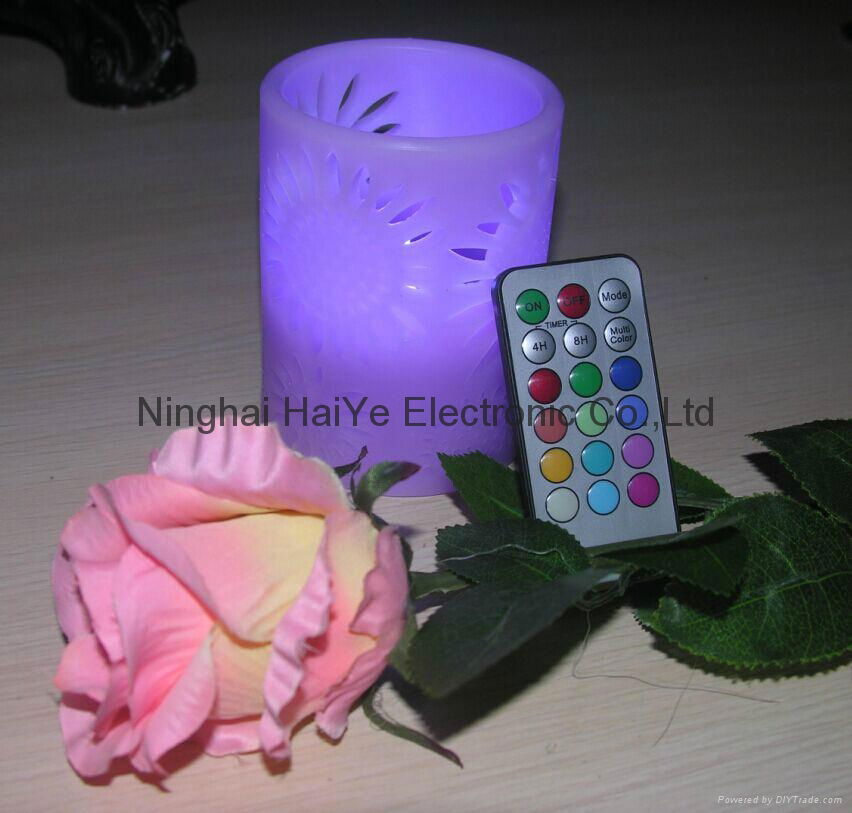 Ancient flower crave design led candle 3