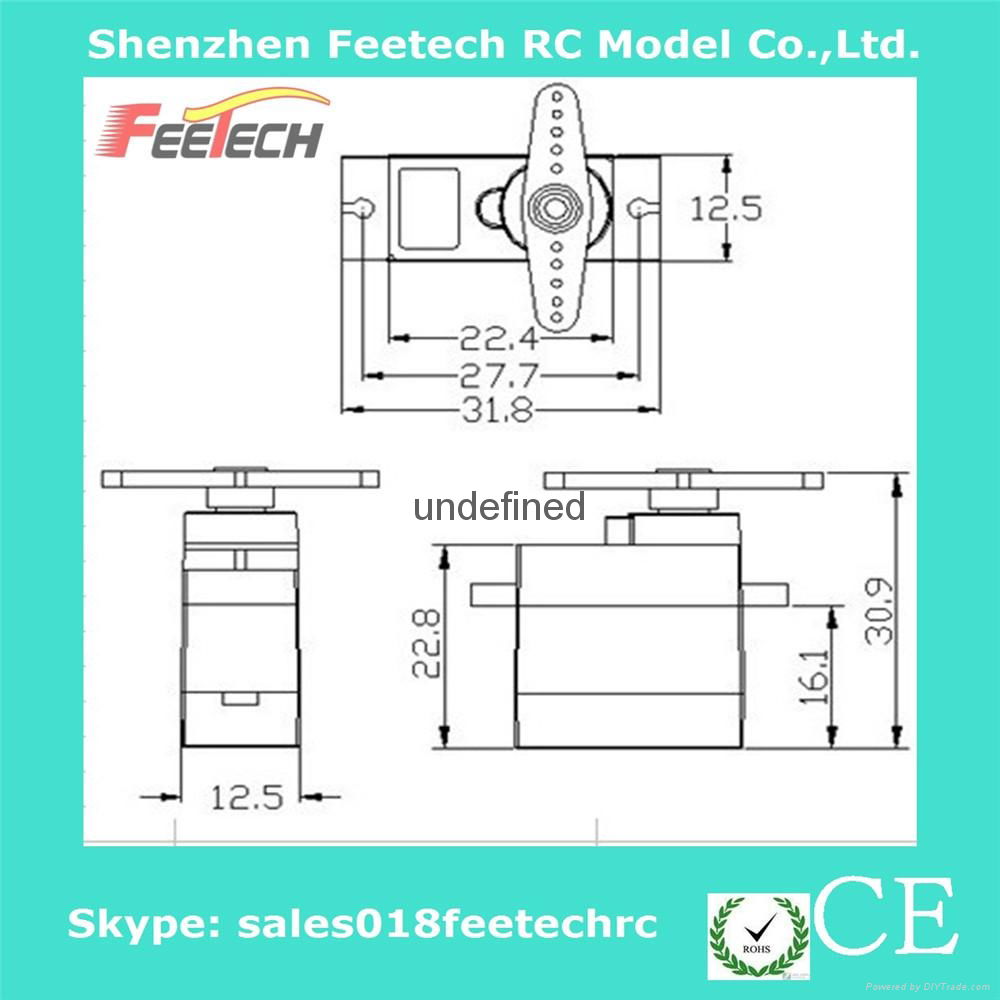 Feetech FS90MG 9g Micro Metal Gears Analog Servo 2