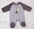 Cute Bear baby boy Long Sleeve Romper with feet