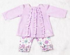Sweet Baby girl cotton clothing set  flower spring and autumn clothing  set velv