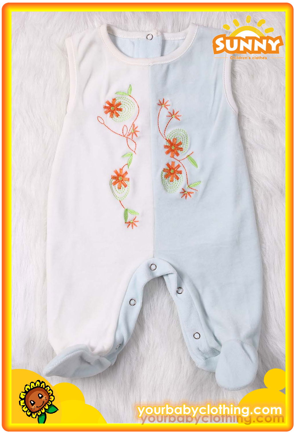 Spliced Sleeveless Velvet Baby Romper with Feet