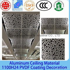 Peforated interior aluminum corrugated metal ceiling panels