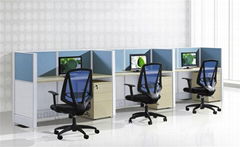 call center cluster office cubicles