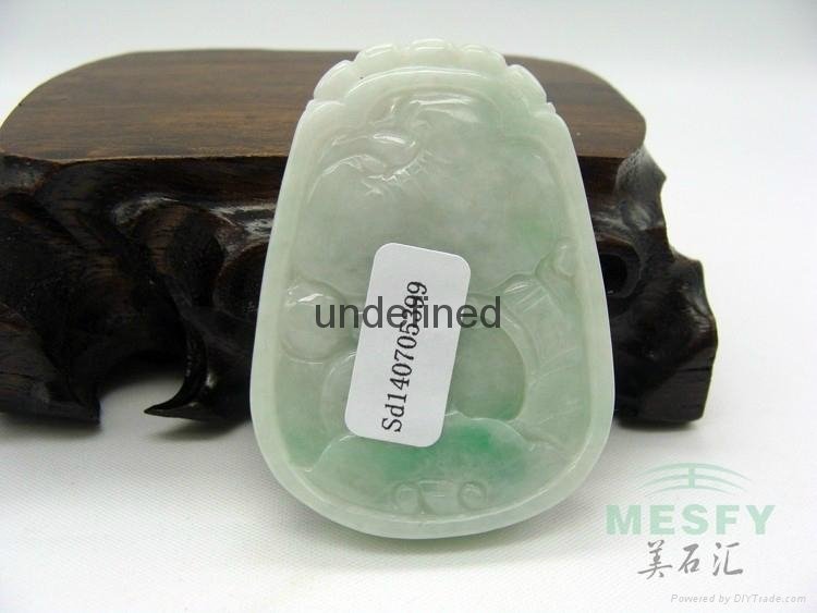 Certified Natural Burmese Emerald Jadeite Dragon Jade Pendant 32.36 g Best Gifts 2