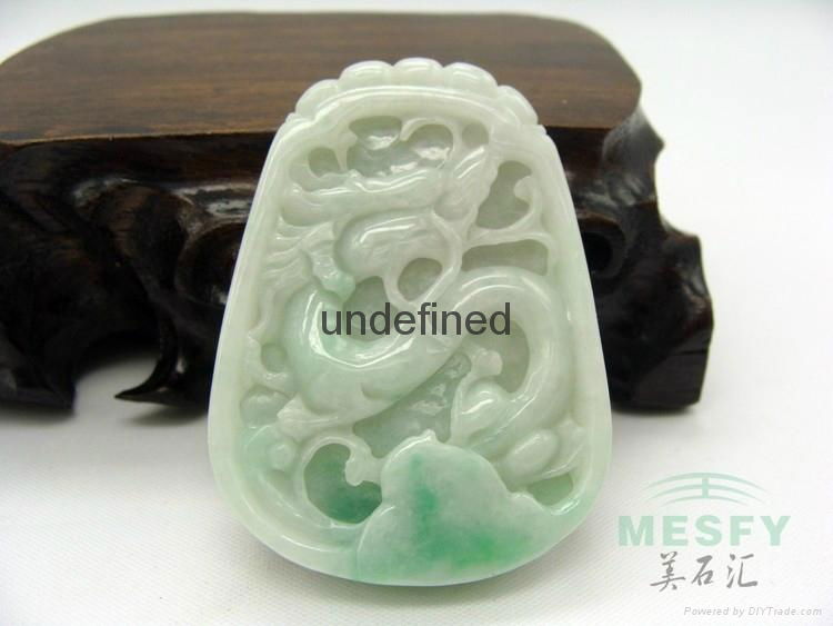 Certified Natural Burmese Emerald Jadeite Dragon Jade Pendant 32.36 g Best Gifts