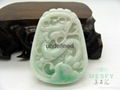 Certified Natural Burmese Emerald Jadeite Dragon Jade Pendant 32.36 g Best Gifts 1