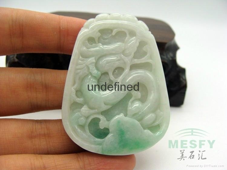 Certified Natural Burmese Emerald Jadeite Dragon Jade Pendant 32.36 g Best Gifts 4