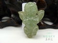 Certified Happy Angel Natural Burmese Emerald Green Jadeite Jade Pendant 2.96 g  4