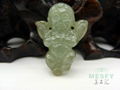 Certified Happy Angel Natural Burmese Emerald Green Jadeite Jade Pendant 2.96 g  1