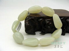 Certified Natural Hetian Jade Bead Bracelets 55.30 g Best Gifts 