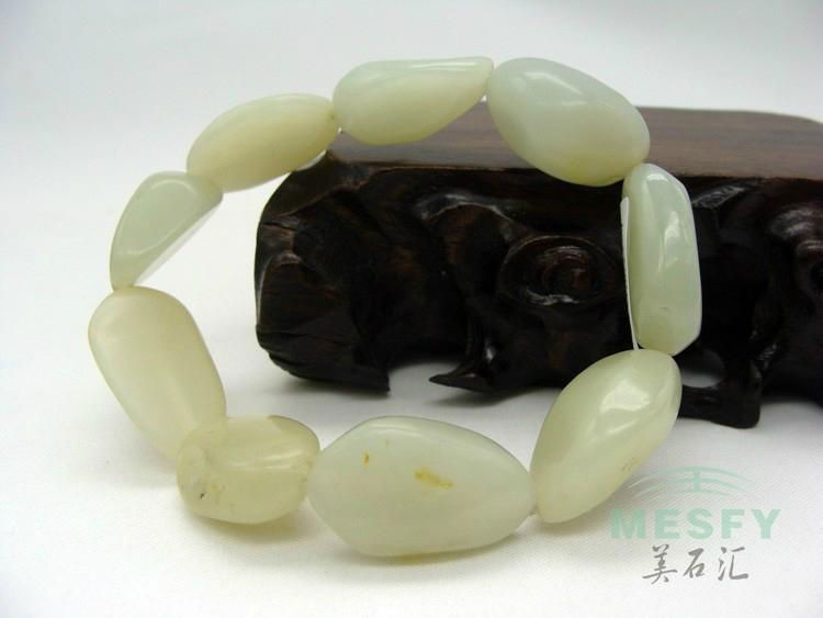 Certified Natural Hetian Jade Bead Bracelets 55.30 g Best Gifts  4