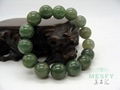 Certified Natural Grade A Burmese Emerald Ice Jadeite 15-bead  Bracelets 55.26 g 3