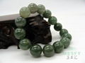 Certified Natural Grade A Burmese Emerald Ice Jadeite 15-bead  Bracelets 55.26 g 5