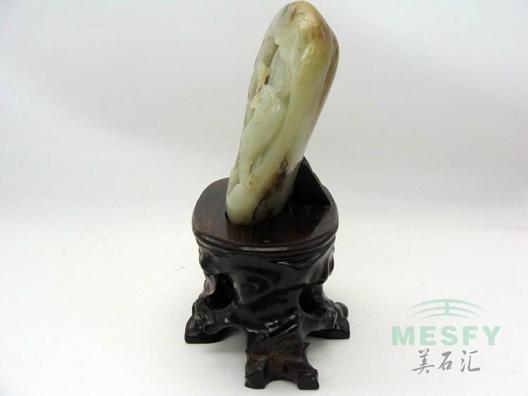 Rare Certified Chinese Hetian Seed  Jade Cranes Small Statue Decoration 456.53 g 2