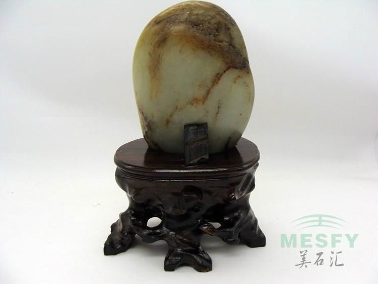 Rare Certified Chinese Hetian Seed  Jade Cranes Small Statue Decoration 456.53 g 3